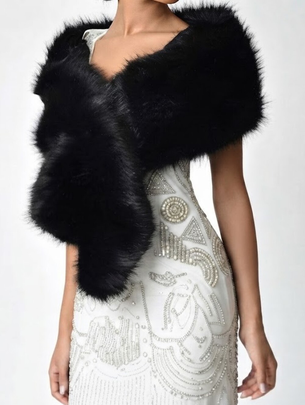 Unique Vintage Faux Fur Wrap